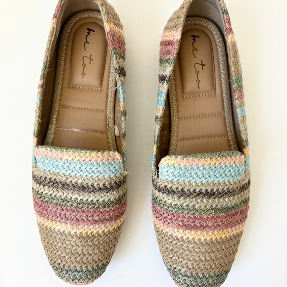 Me Too Brayden loafers/flats with multi color textured stripes size 8.5 - Picture 2 of 5